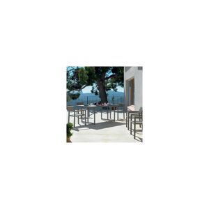 Tousmesmeubles Table de jardin de repas de jardin 180 cm Aluminium Gris - YAIZA