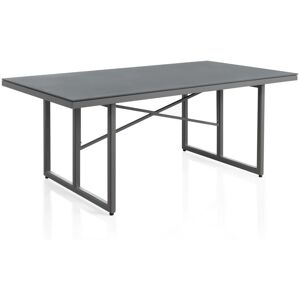 Tousmesmeubles Table de jardin de repas de jardin 240 cm Aluminium Gris - YAIZA