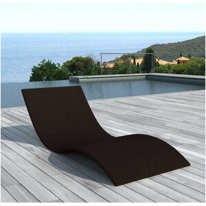 Tousmesmeubles Bain de soleil Resine Marron - KSIM - L 185 x l 67 x H 70 cm