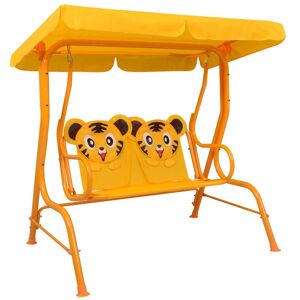 48098 vidaXL Balancelle pour enfants Jaune 115x75x110 cm Tissu - Publicité