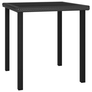 315114 vidaXL Table à dîner de jardin Noir 70x70x73 cm Résine tressée - Publicité