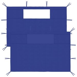 3070426 vidaXL Parois latérales de belvédère avec fenêtres 2 pcs Bleu - Publicité