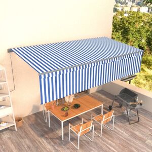 3069486 vidaXL Auvent automatique rétractable avec store 6x3 m Bleu et blanc - Publicité