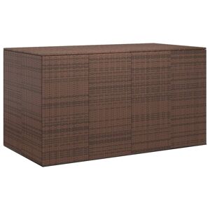 317233 vidaXL Boîte à coussins de jardin Résine tressée 194x100x103 cm Marron - Publicité