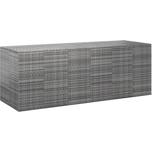 317237 vidaXL Boîte à coussins de jardin Résine tressée 291x100,5x104 cm Gris - Publicité