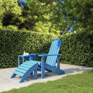 318648 vidaXL Chaise de jardin Adirondack avec repose-pied PEHD bleu marine - Publicité