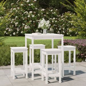 3154731 vidaXL Ensemble de bar de jardin 5 pcs blanc bois massif de pin - Publicité