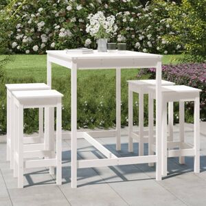 3154746 vidaXL Ensemble de bar de jardin 5 pcs blanc bois massif de pin - Publicité