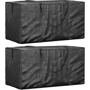 3155397 vidaXL Sacs de rangement pour coussins de jardin 2 pcs noir - Publicité