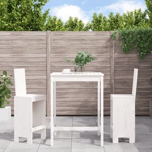 3157764 vidaXL Ensemble de bar de jardin 3 pcs blanc bois de pin massif - Publicité