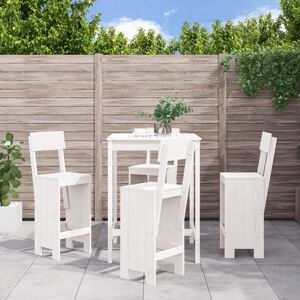 3157800 vidaXL Ensemble de bar de jardin 5 pcs blanc bois massif de pin - Publicité