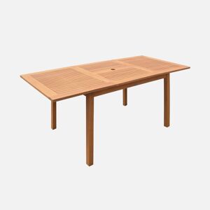sweeek Table de jardin en bois 120-180cm - Almeria - Table rectangulaire avec allonge eucalyptus Interieur / Exterieur - Bois