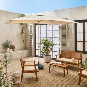 sweeek Parasol Wissant. 2x3m. couleur sable. mat central. aluminium anodise orientable. manivelle d'ouverture - Sable