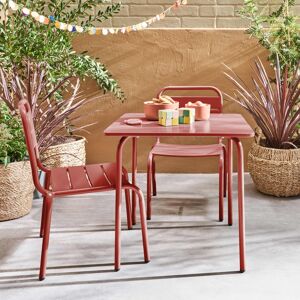 sweeek Salon de jardin enfant table et chaises metal - Anna - terracotta . 2 places. table et chaises. 48x48cm - Terracotta