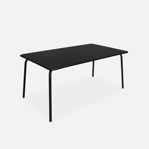 sweeek Table de jardin en metal (acier peint par electrophorese avec protection antirouille) 160x90cm coloris noir - Noir