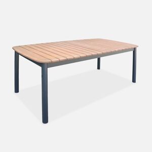 Table de jardin extensible en bois et aluminium 190/250cm 8 places - Bois clair