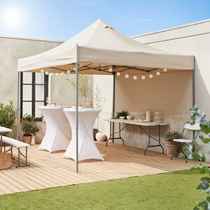 sweeek Tonnelle pliante Premium 3x3 m - Apertus Sable - Tente de jardin pop up. pergola pliable. barnum - Sable