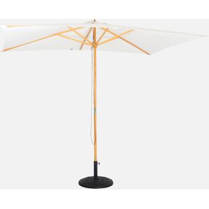 sweeek Parasol droit rectangulaire en bois 2x3m - Cabourg Ecru - mat central en bois. systeme d'ouverture manuelle. poulie - Ecru