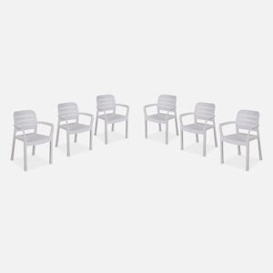 sweeek 6 fauteuils de jardin en resine plastique injectee. Blanc - Tisara - Blanc