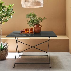 sweeek Table de jardin bistrot pliable - Emilia rectangle anthracite- Table rectangle 110x70cm en acier thermolaque - Anthracite