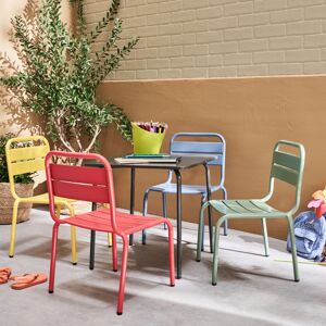 sweeek Salon de jardin enfant. table et chaises metal enfant - Anna - Multicolore. 4 places. table et chaises. 48x48cm - Multicolore