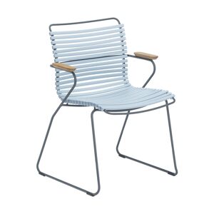 Chaise en métal et plastique bleu clair avec accoudoirs CLICK - Houe