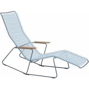 Chaise lounge modulable en métal et plastique bleu clair CLICK - Houe