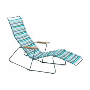 Chaise lounge modulable en métal et plastique bleu et vert multicolore CLICK - Houe