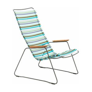 Chaise lounge en métal et plastique bleu et vert multicolore CLICK - Houe