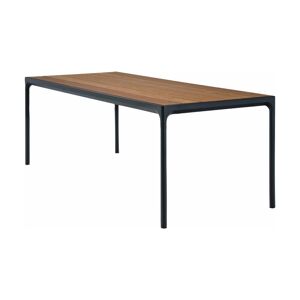 Table rectangulaire 210x90 cm en bambou et cadre noir FOUR - Houe