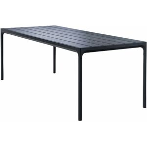 Table rectangulaire 210x90 cm en métal noir FOUR - Houe