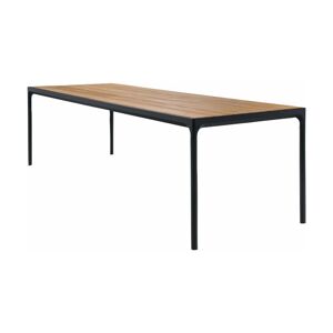 Table rectangulaire 270x90 cm en bambou et cadre noir FOUR - Houe