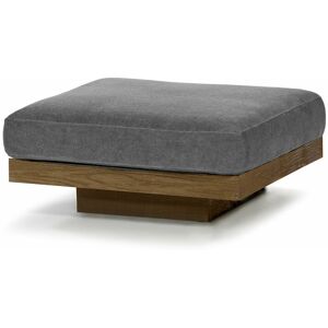 Serax Ottoman en bois couleur cognac et aluminium avec coussin fumée 96 x 110 x 43 cm Rudol - Publicité