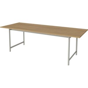 Table à manger d'extérieur en teck et acier laqué gris 230 x 90 cm Track - Bolia - Publicité