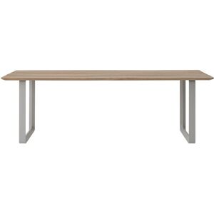 Muuto Table à manger de jardin rectangulaire en aluminium gris et acajou 225x90cm The 70/70 - Publicité