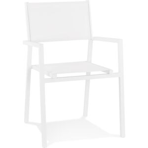 ALTEREGO Chaise de jardin empilable 'KOS' en aluminium et matiere synthetique blanche - commande par 2 pieces / prix pour 1 piece