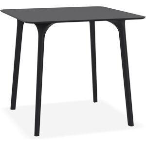 ALTEREGO Table de terrasse carree 'LAGOON' noire interieur / exterieur - 80x80 cm