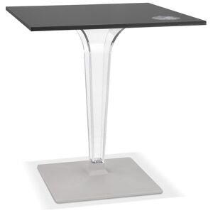ALTEREGO Table de terrasse carrée 'LIMPID' noire intérieur/extérieur - 68x68 cm
