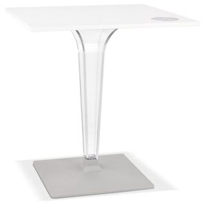ALTEREGO Table de terrasse carrée 'LIMPID' blanche intérieur/extérieur - 68x68 cm