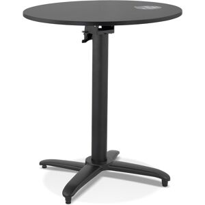 ALTEREGO Table de terrasse pliable 'NOCTALI' ronde noire - Ø 68 cm