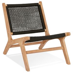 ALTEREGO Fauteuil lounge de jardin 'RIVA' en bois naturel intérieur / extérieur