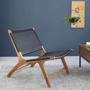 BOIS DESSUS BOIS DESSOUS Fauteuil en teck massif et tissage