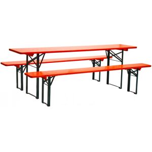 Dema Table + bancs de brasserie 2200 x 500 mm - orange