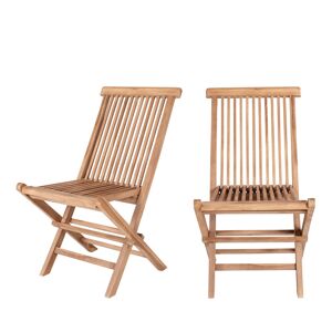 House Nordic Toledo - Lot de 2 chaises de jardin en teck - Couleur - Bois clair