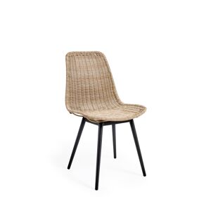 Kave Home Equal - Lot de 4 chaises outdoor effet rotin en résine plastique - Couleur - Naturel