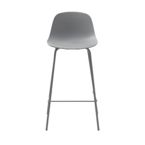 No name Hel - Lot de 2 chaises de bar en plastique et métal H67,5cm - Couleur - Gris
