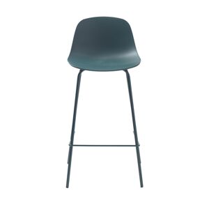 No name Hel - Lot de 2 chaises de bar en plastique et métal H67,5cm - Couleur - Vert d'eau