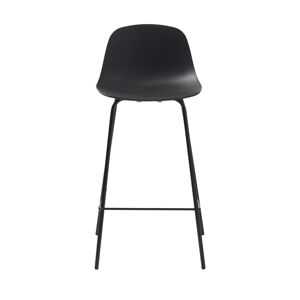No name Hel - Lot de 2 chaises de bar en plastique et métal H67,5cm - Couleur - Noir