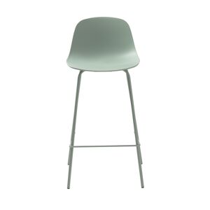 No name Hel - Lot de 2 chaises de bar en plastique et métal H67,5cm - Couleur - Vert