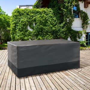 IDMarket Bâche table de jardin rectangulaire imperméable grise et noire